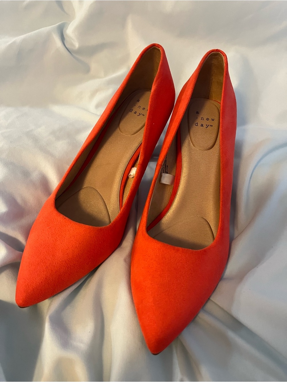 a new day Bright Orange Pointed-Toe Pumps